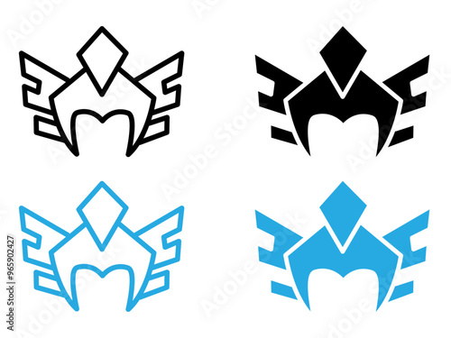 valkyrie icon black and white vector outline sign