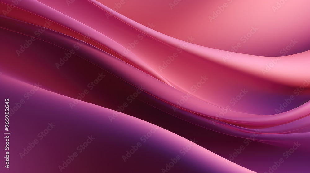 Fototapeta premium A smooth, flowing abstract design featuring gradients of pink and purple hues, creating a sense of depth and motion.