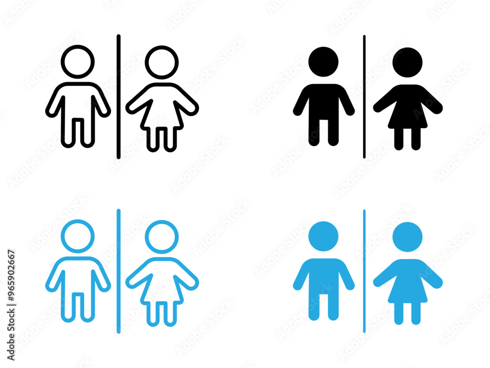 wc toilet door plate icon black and white vector outline sign wc toilet door plate icon black and white vector outline sign