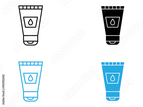 Water-based lubricant icon black and white vector outline sign