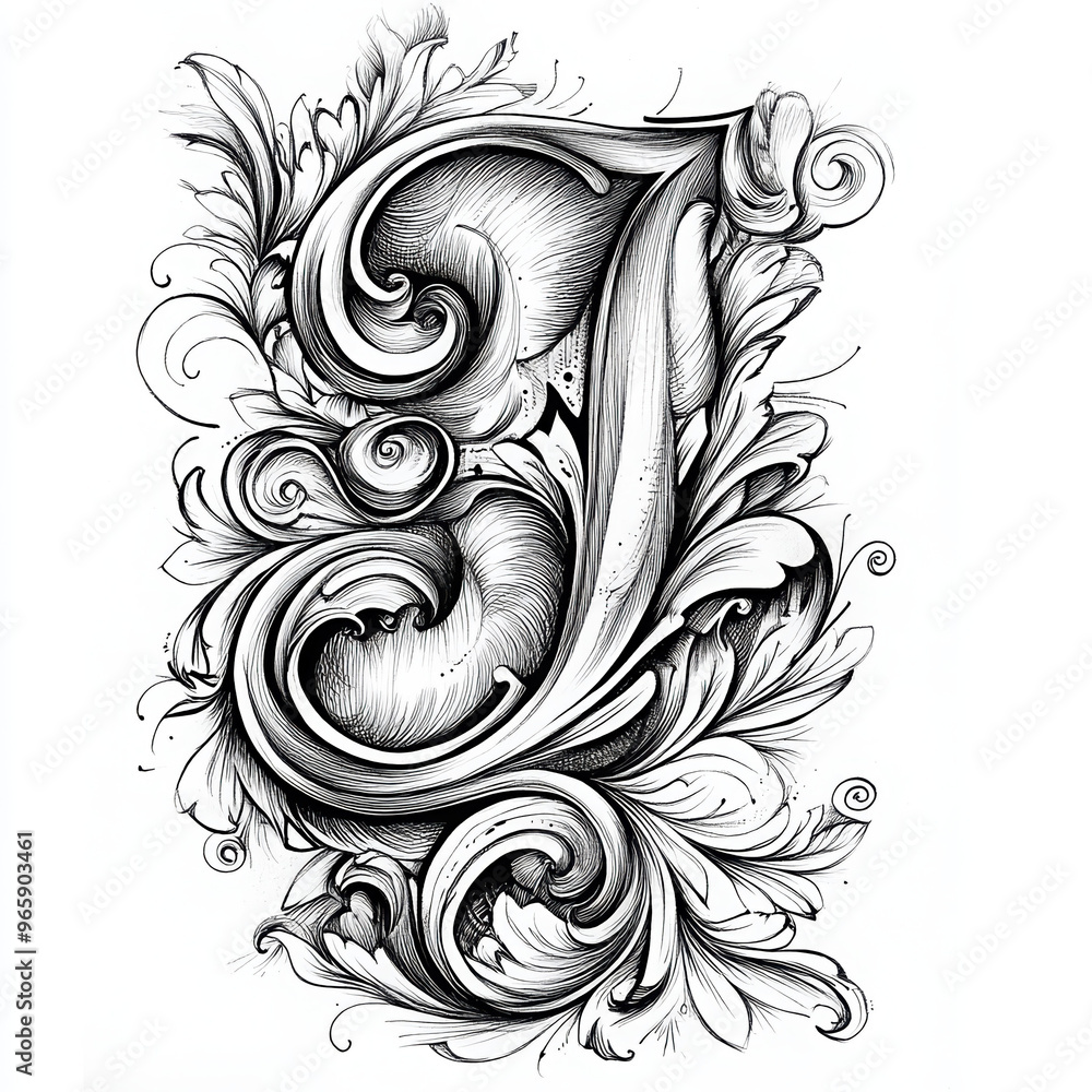 ornate letter typography illustration floral design black and white ornate letter decorative letter vintage style letter j artistic lettering hand-drawn monogram ornate letter typography illustration floral design black and white ornate letter decorative letter vintage style letter j artistic lettering hand-drawn monogram