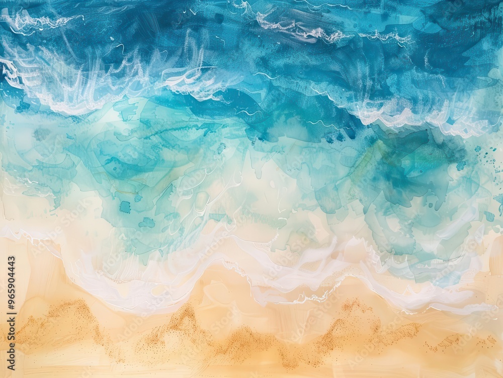 aerial view of a pristine beach with swirling turquoise waters meeting golden sand soft watercolor technique creates a dreamy ethereal atmosphere aerial view of a pristine beach with swirling turquoise waters meeting golden sand soft watercolor technique creates a dreamy ethereal atmosphere
