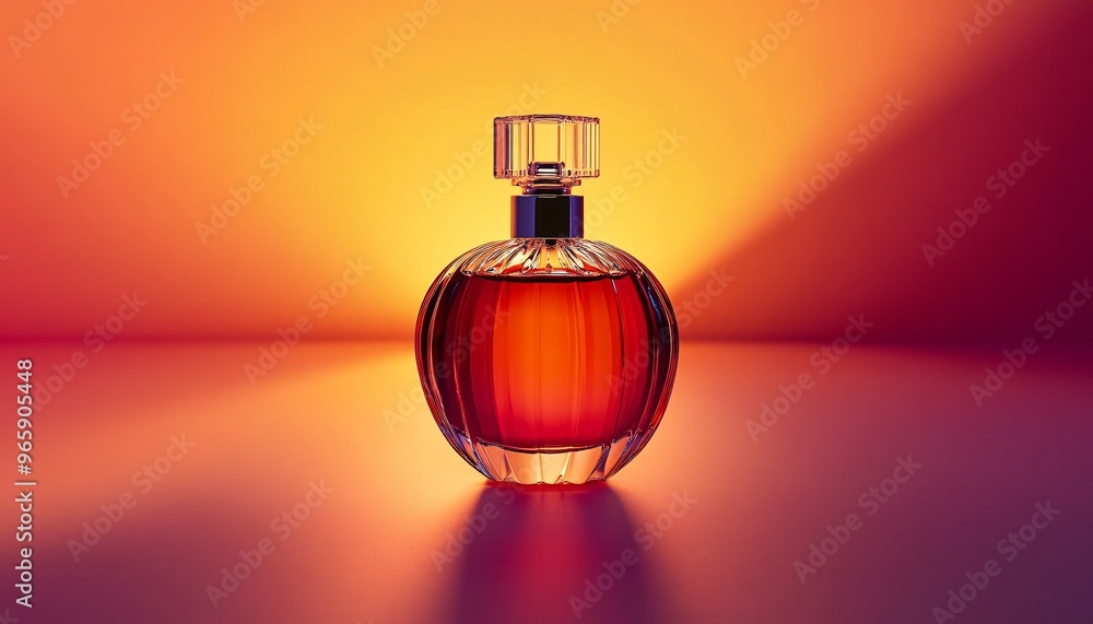 Elegant perfume bottle showcased against a blurred backdrop, perfect for advertising mockup to highlight its luxurious design and allure. Ideal for promotional use in fragrance campaigns. Elegant perfume bottle showcased against a blurred backdrop, perfect for advertising mockup to highlight its luxurious design and allure. Ideal for promotional use in fragrance campaigns.