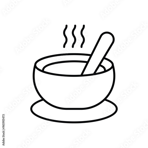 Soup Bowl vector icon stock illustration