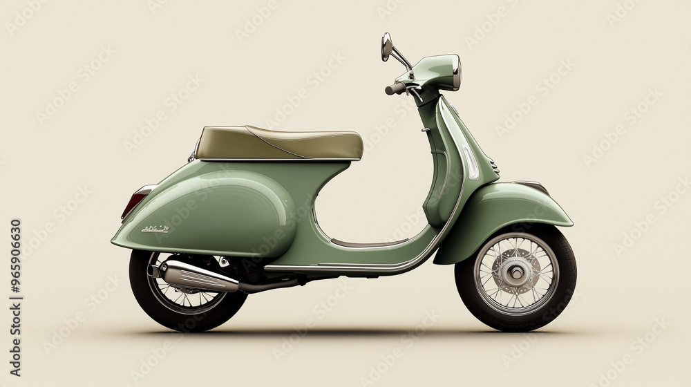 Fototapeta premium vintage scooter isolated on white