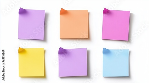 Wallpaper Mural Colorful sticky notes arranged in a grid, perfect for organization, brainstorming, and reminders in a workspace or home office. Torontodigital.ca