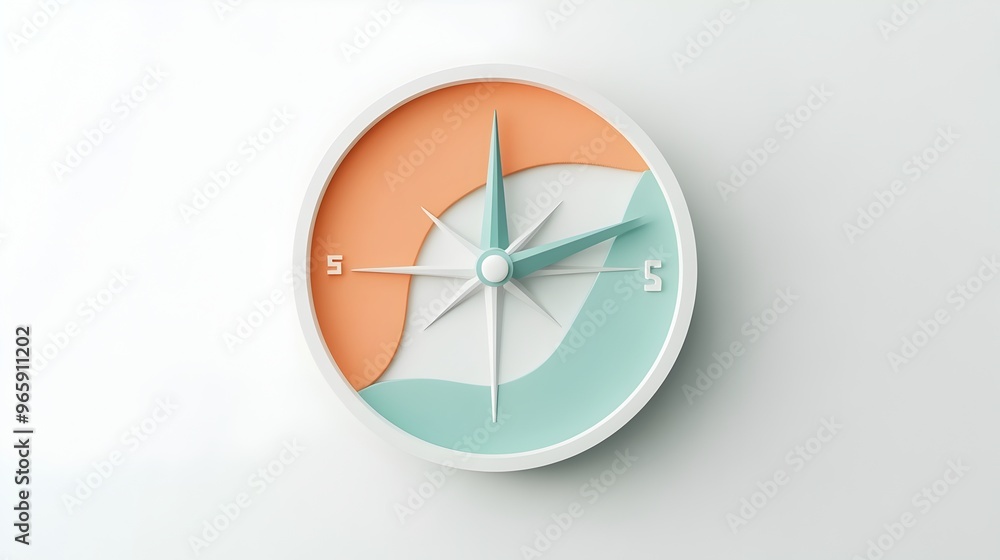 Minimalist Wall Clock with Geometric Dial in Pastel Colors Minimalist Wall Clock with Geometric Dial in Pastel Colors