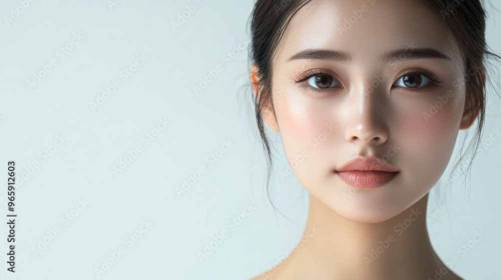 Beautiful young asian woman with clean fresh skin on white background, Face care, Facial treatment, Cosmetology, beauty and spa, Asian women portrait Beautiful young asian woman with clean fresh skin on white background, Face care, Facial treatment, Cosmetology, beauty and spa, Asian women portrait