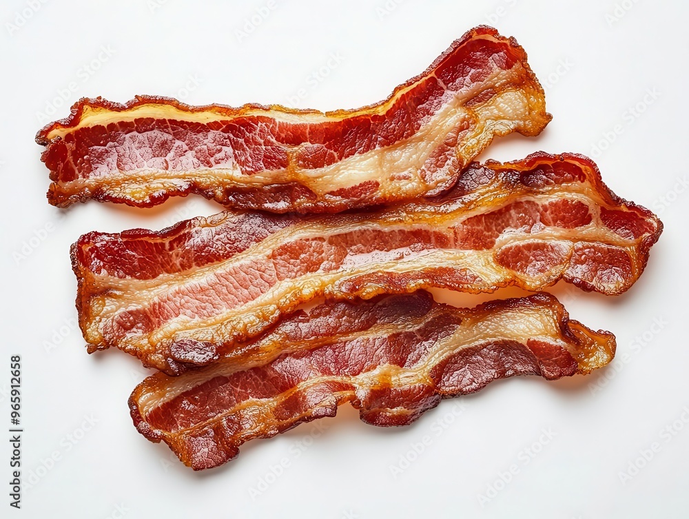 artfully arranged strips of perfectly crisp goldenbrown bacon isolated on a clean background rich textures and savory details tantalize the senses in this mouthwatering culinary closeup artfully arranged strips of perfectly crisp goldenbrown bacon isolated on a clean background rich textures and savory details tantalize the senses in this mouthwatering culinary closeup