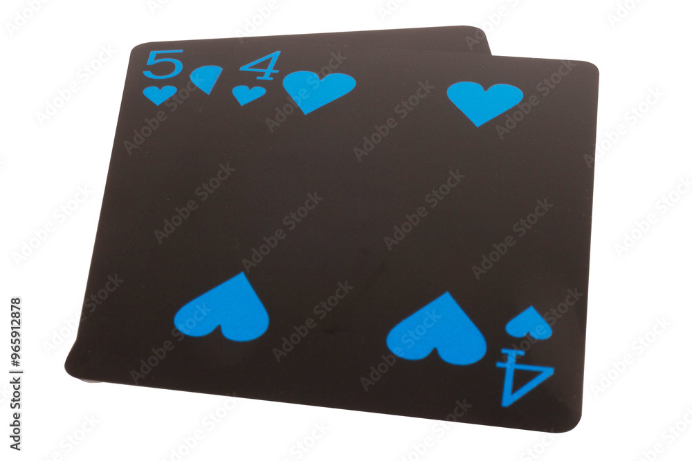 Obraz premium card black game deck point nine hart