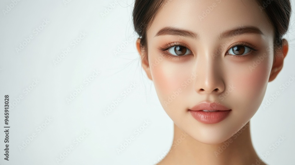 Beautiful young asian woman with clean fresh skin on white background, Face care, Facial treatment, Cosmetology, beauty and spa, Asian women portrait Beautiful young asian woman with clean fresh skin on white background, Face care, Facial treatment, Cosmetology, beauty and spa, Asian women portrait