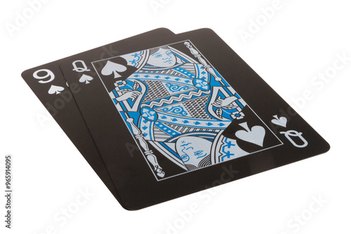 card black game deck point nine spade Queen nine photo