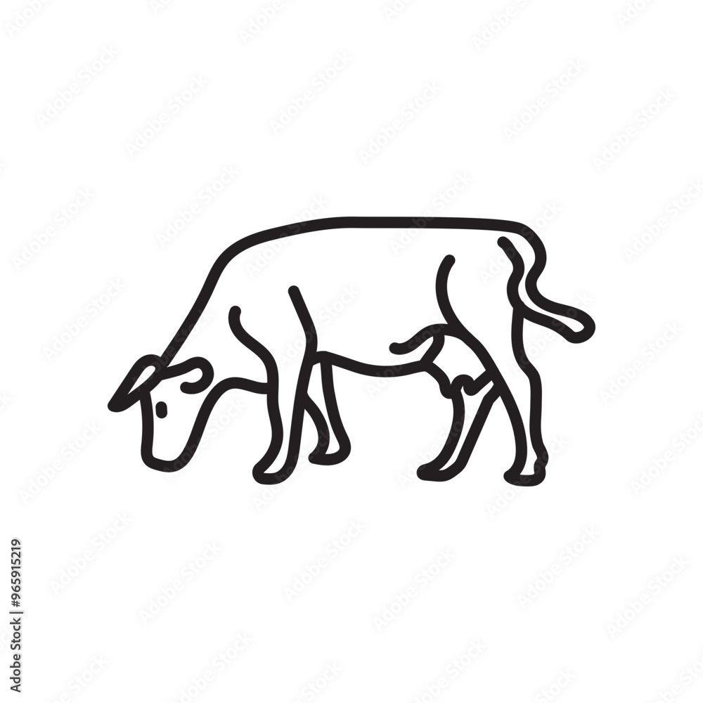 Cow Outline Icon, Vector illustration Cow Outline Icon, Vector illustration