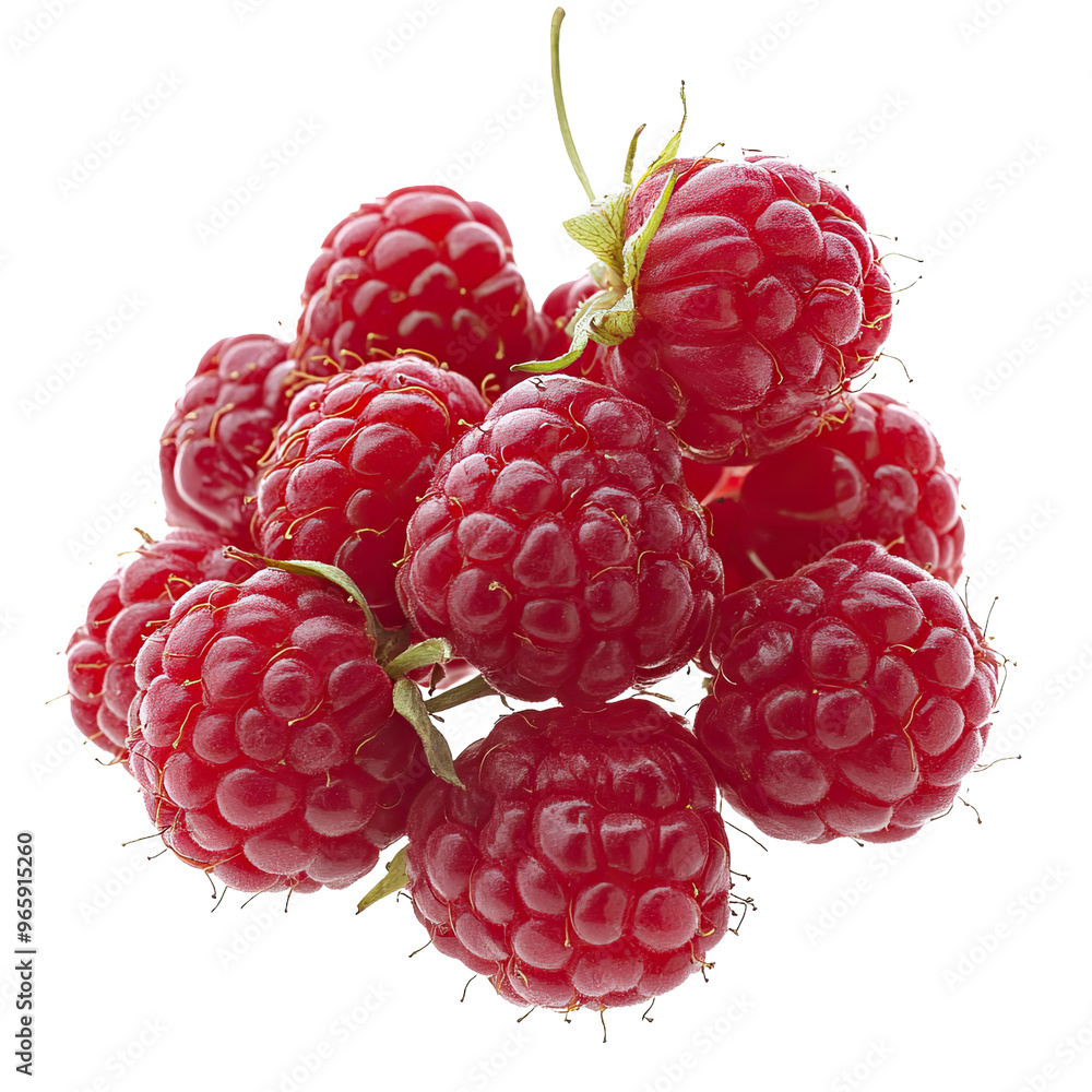 A cluster of ripe raspberries, showcasing their vibrant red color and delicate texture. A cluster of ripe raspberries, showcasing their vibrant red color and delicate texture.