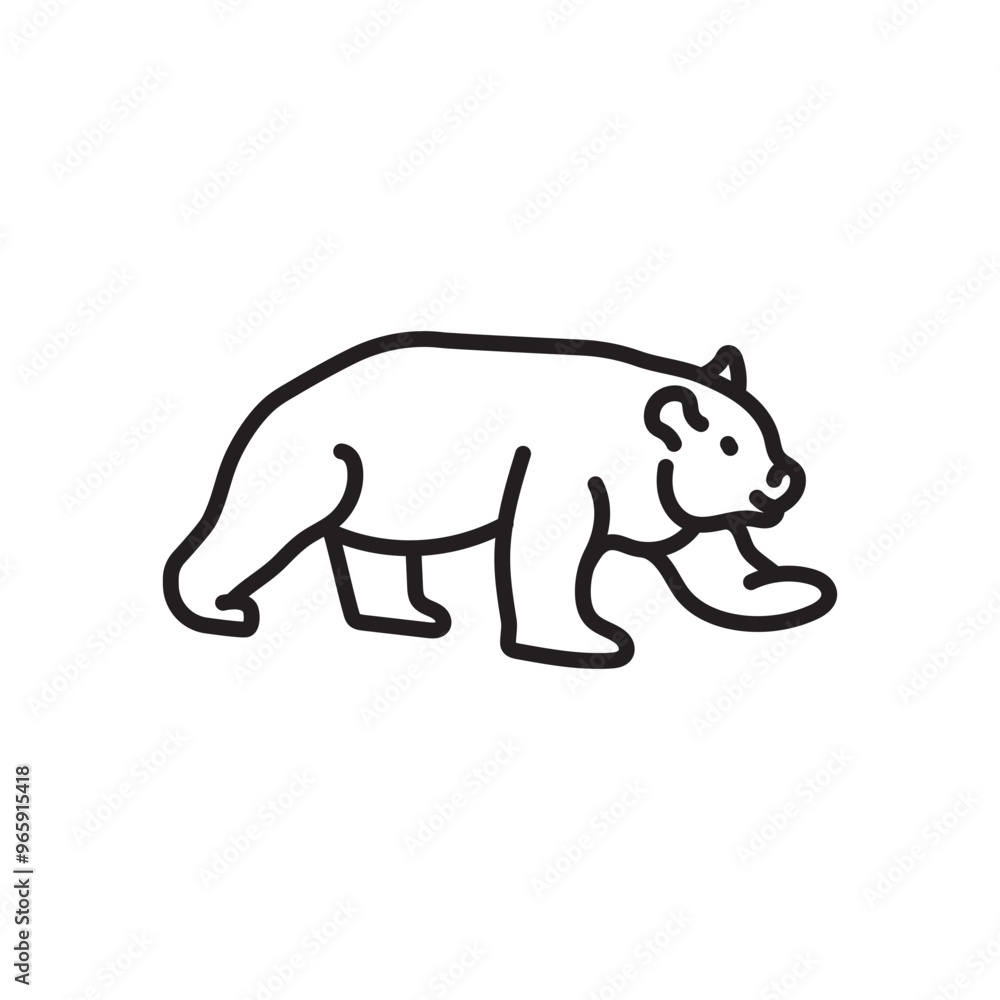 Giant Panda Outline Icon, Vector illustration Giant Panda Outline Icon, Vector illustration