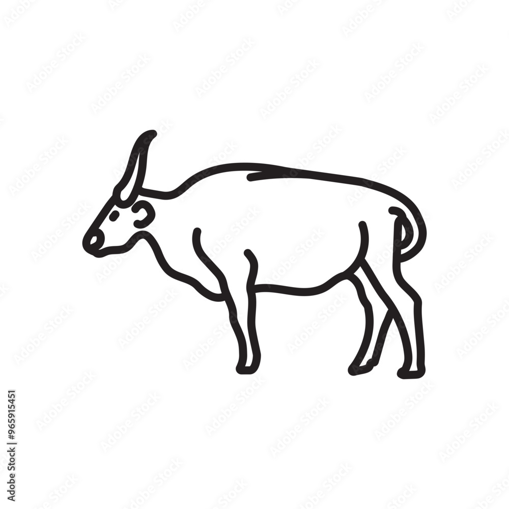 Gaur Outline Icon, Vector illustration Gaur Outline Icon, Vector illustration