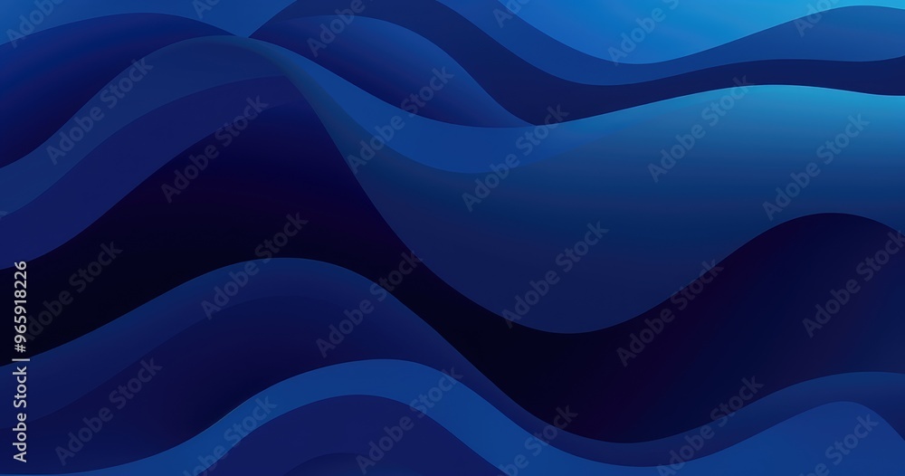 Fototapeta premium A smooth, flowing abstract design in shades of blue, evoking a sense of calm and tranquility.