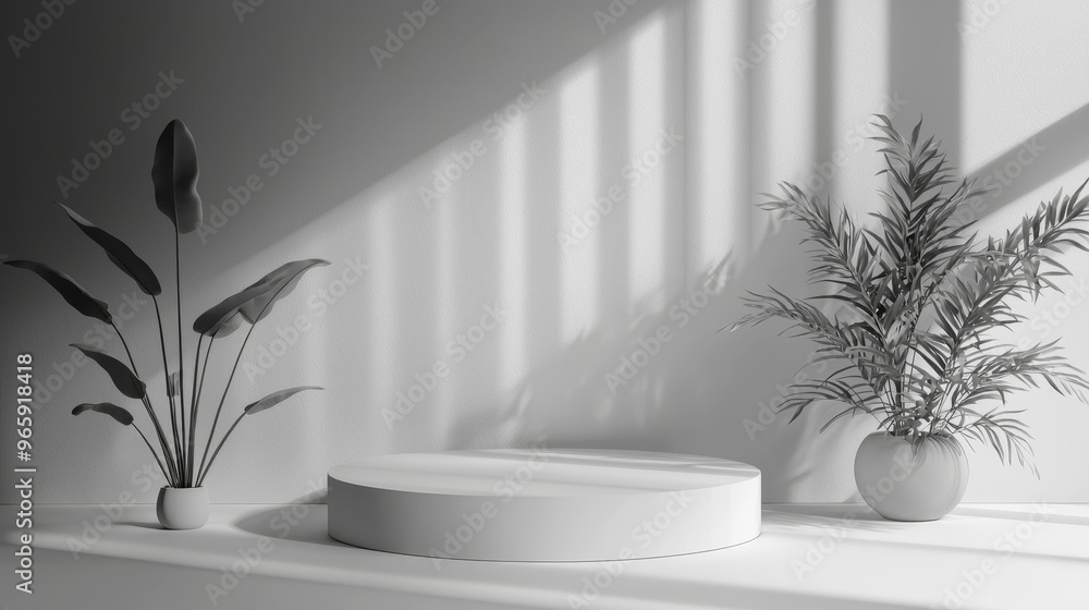 Grey Minimalistic Product Display Podium.