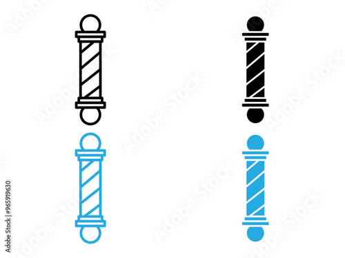 barber pole icon black and white vector outline sign