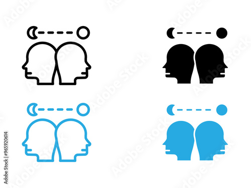 Circadian rhythms icon black and white vector outline sign