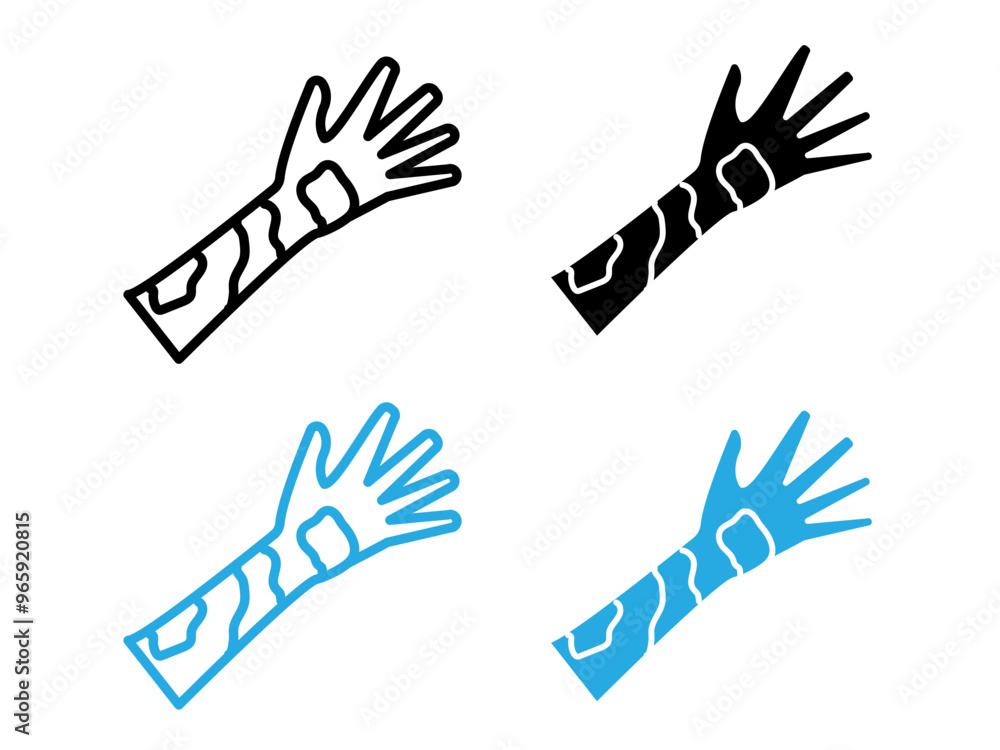 Fototapeta premium Contact Dermatitis icon black and white vector outline sign