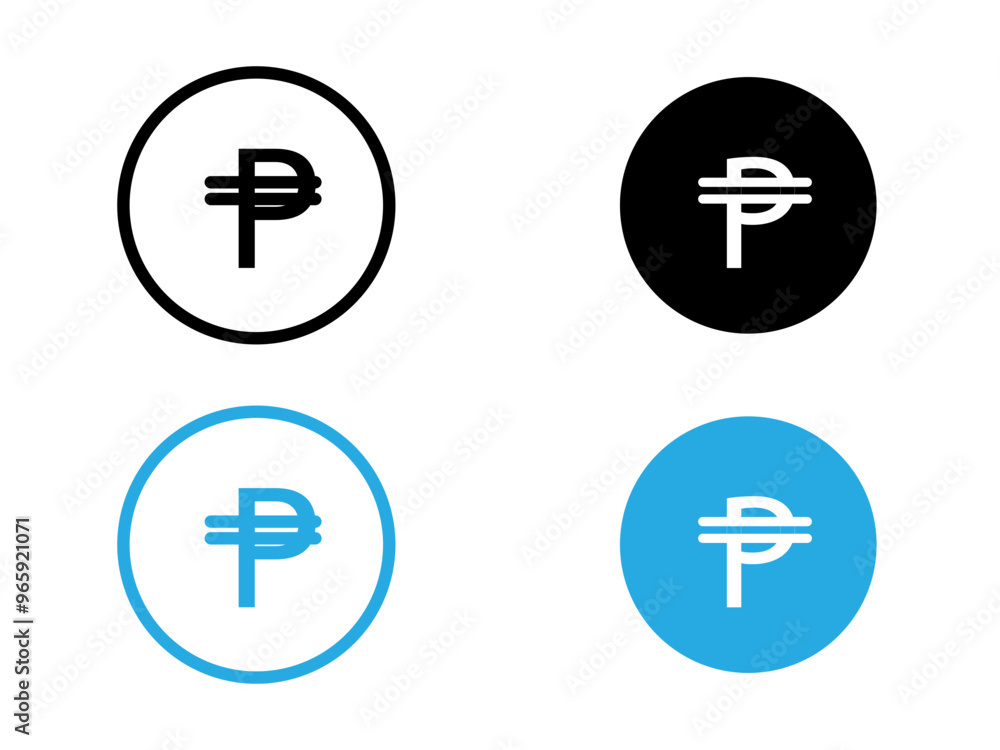 Cuba peso icon black and white vector outline sign Cuba peso icon black and white vector outline sign