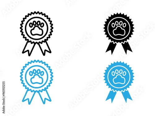 Dog competition icon black and white vector outline sign