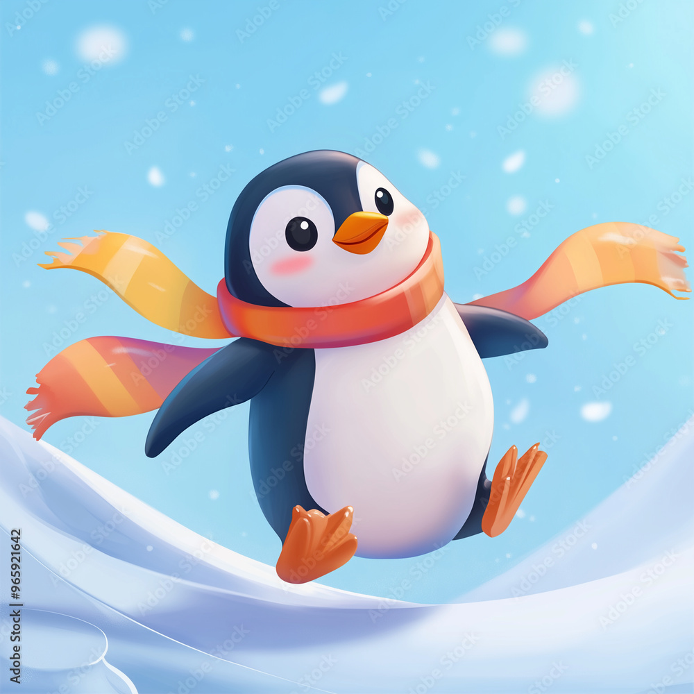 Obraz premium a distinct and engaging visual concept suitable for wallpaper designs with soft colors and cute cartoon animal themes. 