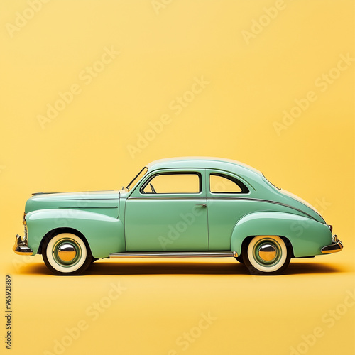 The illustrate vintage car style on the vibrant retro background for wallpaper, an old film poster in the background. 