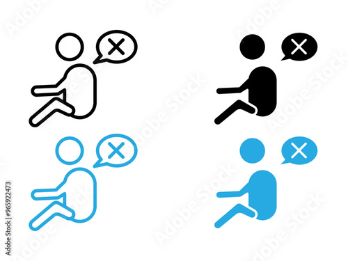 helpless human icon black and white vector outline sign