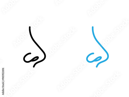 Human nose icon black and white vector outline sign