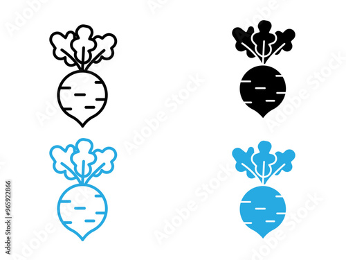 kohlrabi icon black and white vector outline sign