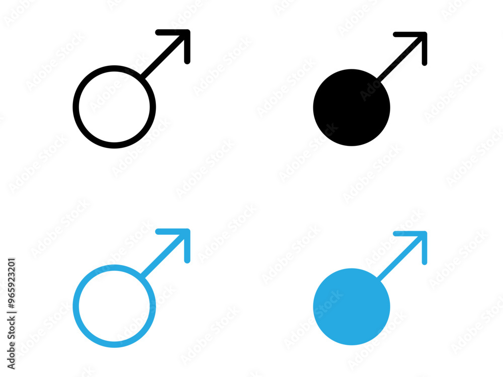 Male Symbol icon black and white vector outline sign