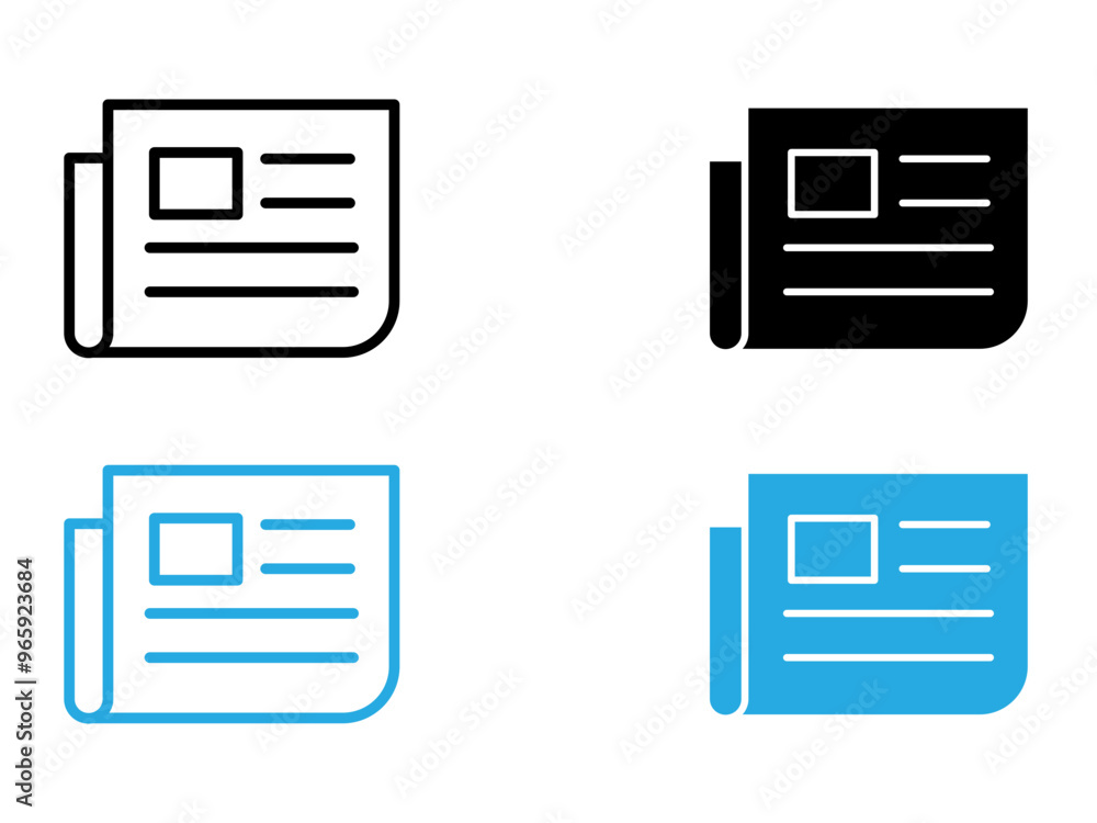 News Feed icon black and white vector outline sign News Feed icon black and white vector outline sign