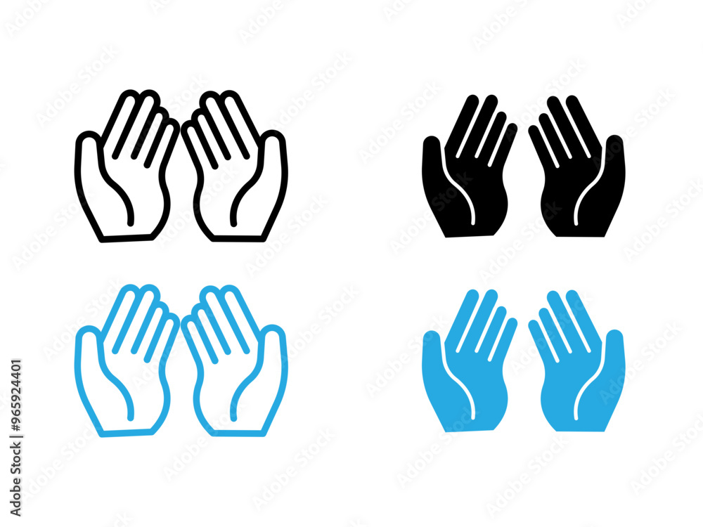 Pray icon black and white vector outline sign Pray icon black and white vector outline sign