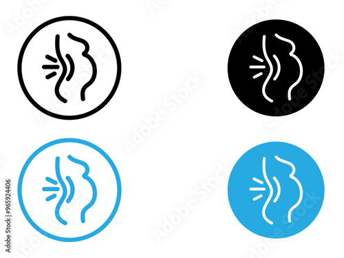 Pregnant woman backache icon (2) black and white vector outline sign