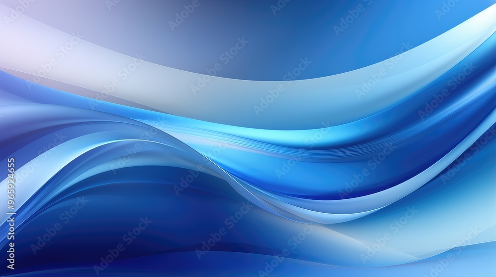 Fototapeta premium A smooth, flowing abstract design in various shades of blue, ideal for backgrounds or digital art projects.