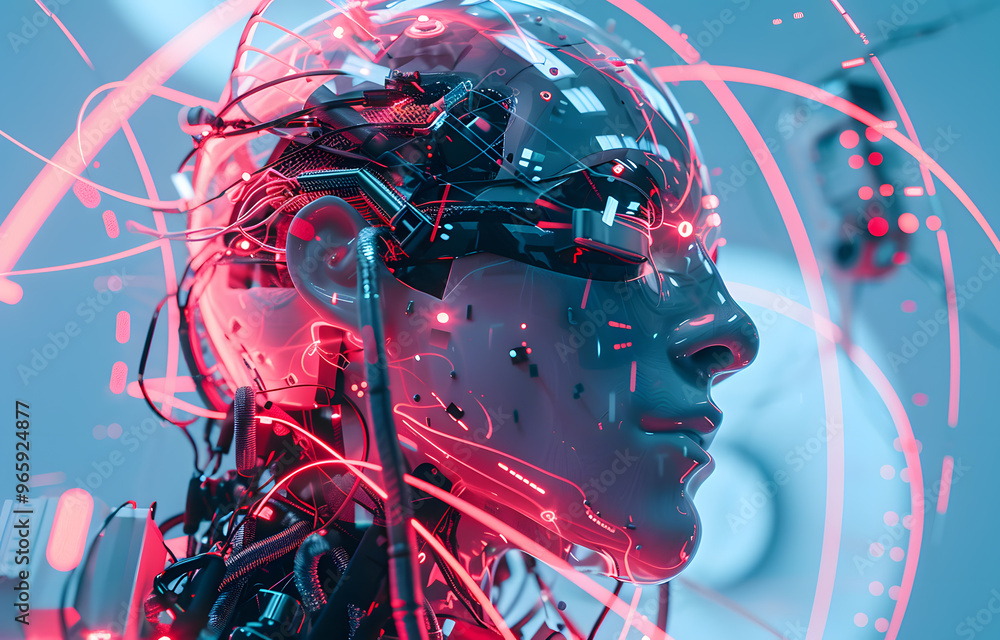 Artificial intelligence robot head Artificial intelligence robot head
