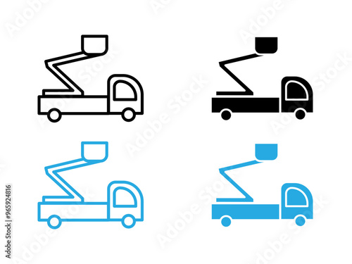 rescue truck basket icon black and white vector outline sign