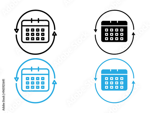 Subscription Model icon black and white vector outline sign