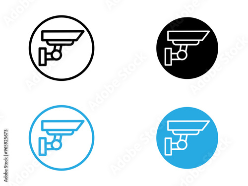 surveillance icon black and white vector outline sign