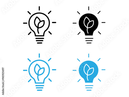 Sustainable ecological energy icon black and white vector outline sign