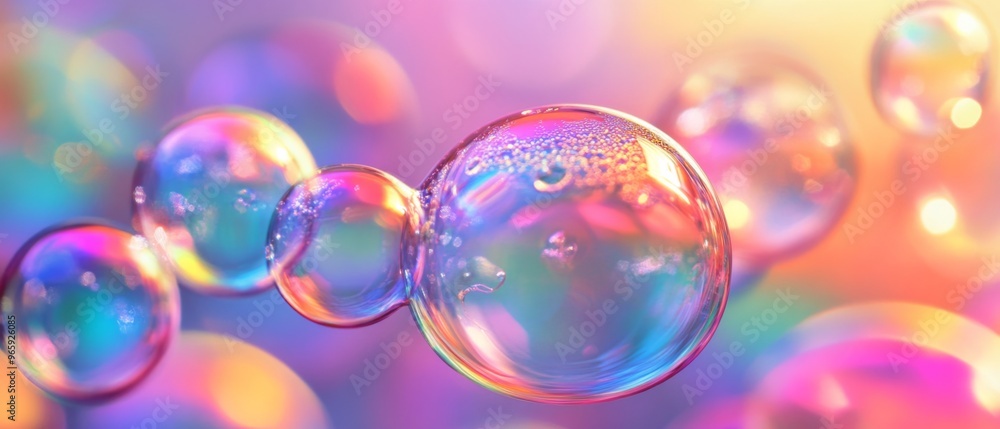 bunch of bubbles that are in the water, Soap bubbles reflecting rainbows Iridescent bubbles with vibrant rainbow reflections bunch of bubbles that are in the water, Soap bubbles reflecting rainbows Iridescent bubbles with vibrant rainbow reflections