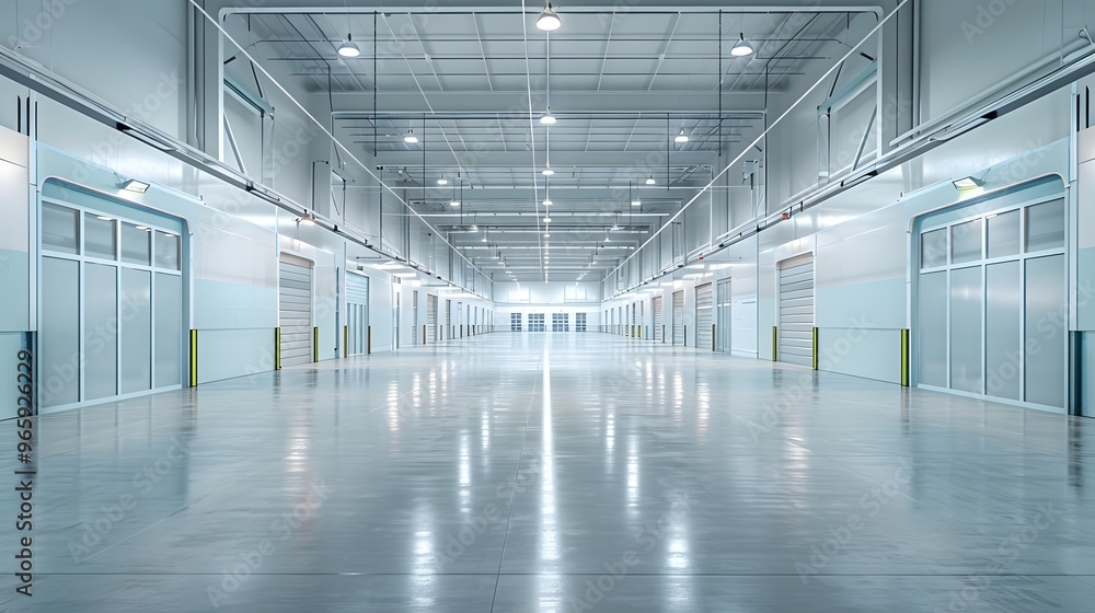 Bright Empty Loading Dock at Modern Industrial Facility Bright Empty Loading Dock at Modern Industrial Facility