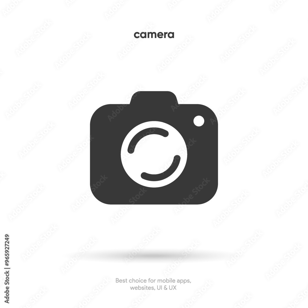 Flat Camera icon symbol. Photograph sign. Photo icon. Cam sign. Take a picture symbol for mobile app, website, UI UX Flat Camera icon symbol. Photograph sign. Photo icon. Cam sign. Take a picture symbol for mobile app, website, UI UX