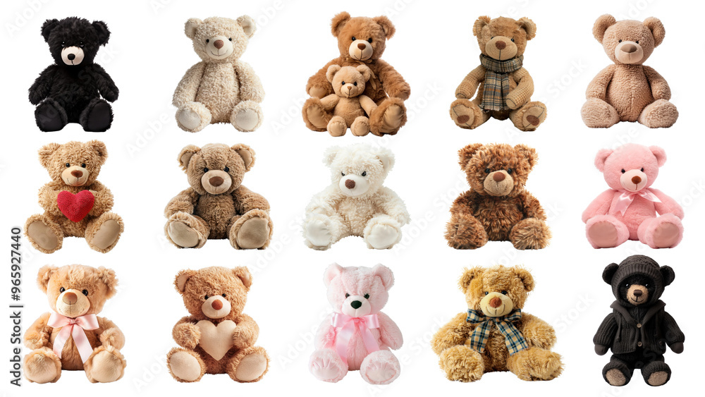 PNG Cute teddy bear element set, transparent background PNG Cute teddy bear element set, transparent background