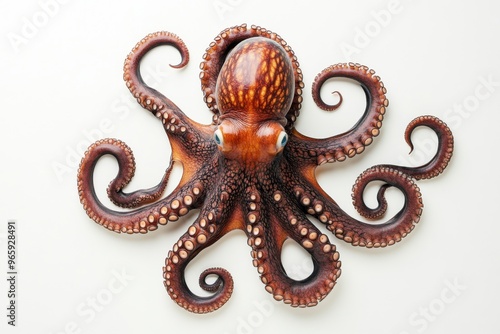 Ultra realistic uhd photo of giant pacific octopus on white