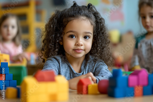 a child engaged in a developmental activity, highlighting learning and growth