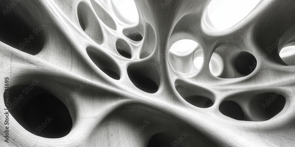 Obraz premium Abstract architectural structure with organic forms.