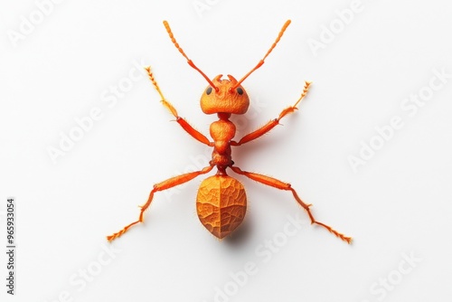 Ultra realistic UHD photo of leaf-cutter ant on white plain photo